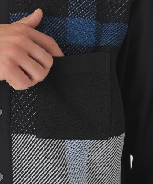 BLACK LABEL CRESTBRIDGE(ブラックレーベル・クレストブリッジ)の「クレストブリッジチェックニットドッキングシャツ(シャツ/ブラウス・メンズ・オフホワイト/ブラック・XL/S/L/M)」の13枚目の写真