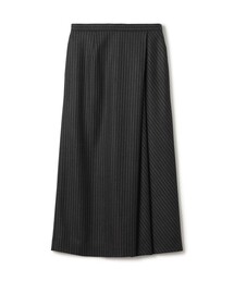 ダブルトラックストライプ タックロングスカート
