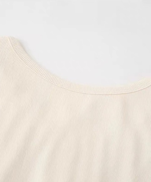 Beststore(ベストストア)の「【秋冬】重ね着風 インナー付き フリル リボン トップス カットソー 長袖 フレンチガーリー(Tシャツ/カットソー・レディース・ピンク/グレー/ブラック/アイボリー・FREE)」の12枚目の写真
