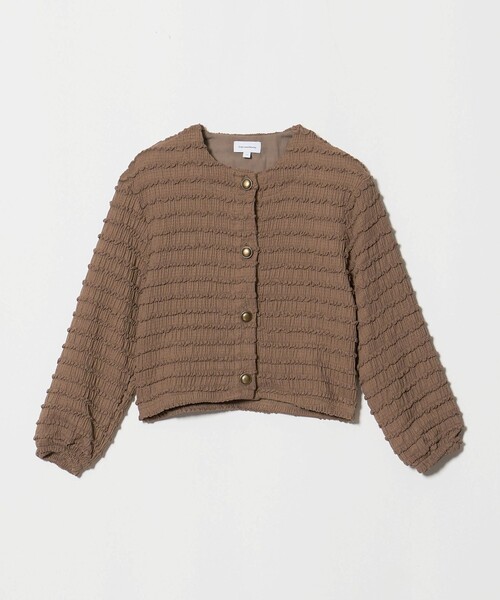 green label relaxing(グリーンレーベルリラクシング)の「カットジャガード カーディガン / キッズ 120cm-160cm(カーディガン/ボレロ・キッズ・ブラック/ブラウン系・140cm/130cm/160cm/150cm/120cm)」の4枚目の写真