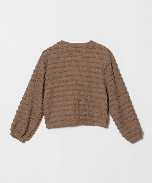 green label relaxing(グリーンレーベルリラクシング)の「カットジャガード カーディガン / キッズ 120cm-160cm(カーディガン/ボレロ・キッズ・ブラック/ブラウン系・140cm/130cm/160cm/150cm/120cm)」の5枚目の写真