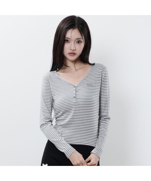 LUVISTRUE(ラヴイズトゥルー)の「BASIC ILOVEU SLEEVE TEE(GRAY)(Tシャツ/カットソー・レディース・その他・FREE)」の1枚目の写真