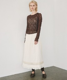 tuck lace cotton skirt / タックレースコットンスカート