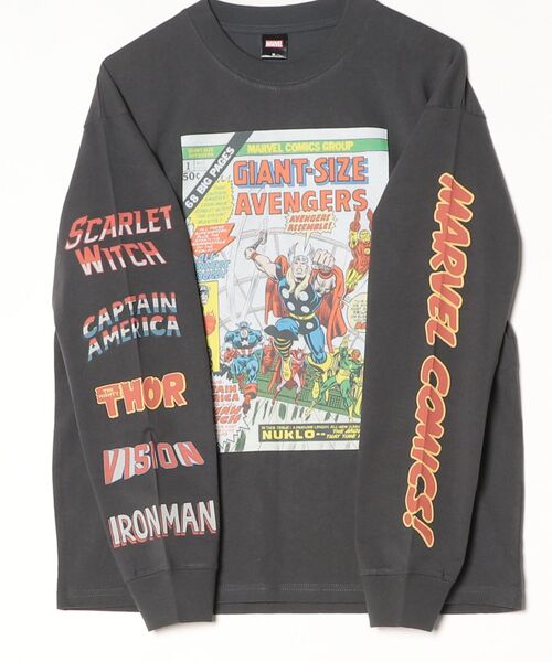MARVEL(マーベル)の「【MARVEL/マーベル】キャプテンアメリカ&スパイダーマンUSD加工コミックプリントロングスリーブTシャツ/パイダーマン/アベンジャーズ 袖プリント&コミックプリント ピグメント風加工 クルーネック ロングスリーブTシャツ ユニセックス(Tシャツ/カットソー・メンズ・ホワイト系その他/スミクロ/ブラック系その他/アイボリー・LARGE/MEDIUM)」の16枚目の写真