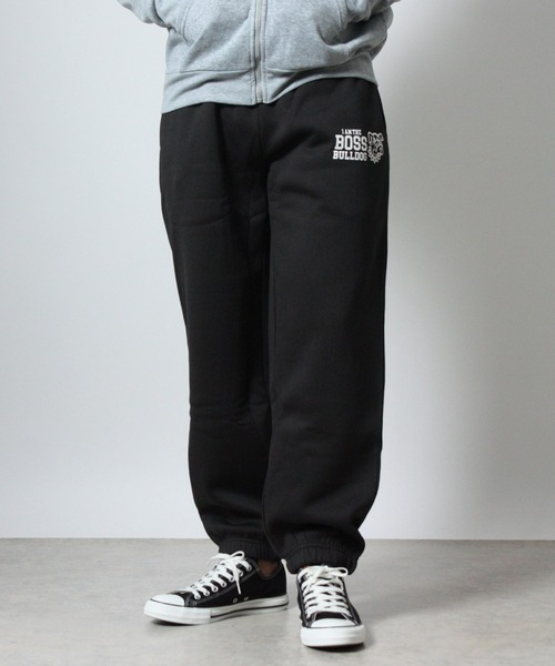 NYLAUS(ナイラス)の「【Nylaus】裏起毛 ワンポイントロゴ ワイドスウェットパンツ ロングパンツ ストレッチパンツ(スウェットパンツ・メンズ・チャコール/ネイビー/ブラック/杢グレー/グレー系その他/ブラック系その他・LL/L)」の2枚目の写真