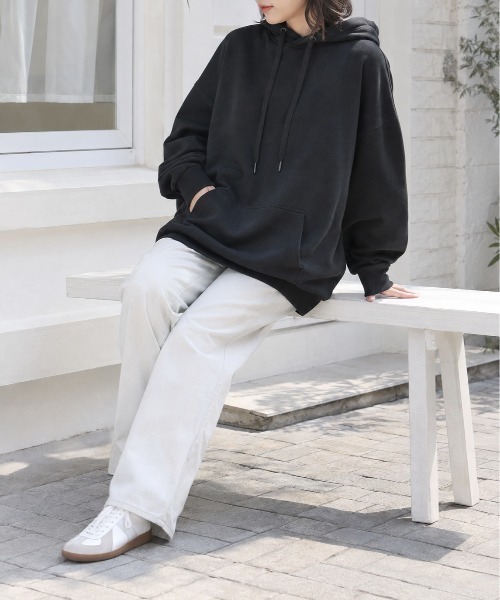 Mku Ekta（ムクエクタ）の「ビッグシルエットフーディー（パーカー・レディース・グレー/ホワイト/ブラック・M/L）」の11枚目の写真