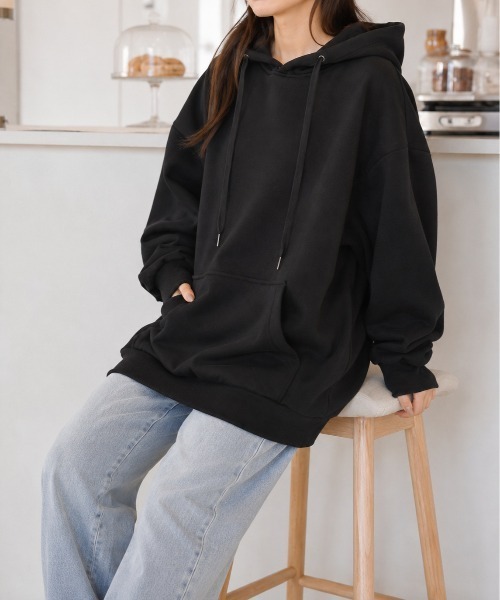 Mku Ekta（ムクエクタ）の「ビッグシルエットフーディー（パーカー・レディース・グレー/ホワイト/ブラック・M/L）」の15枚目の写真