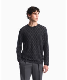 EMPORIO ARMANI | 【エンポリオ アルマーニ】バージンウール パターンニット CAPSULE SIGNATURE(ニット/セーター)
