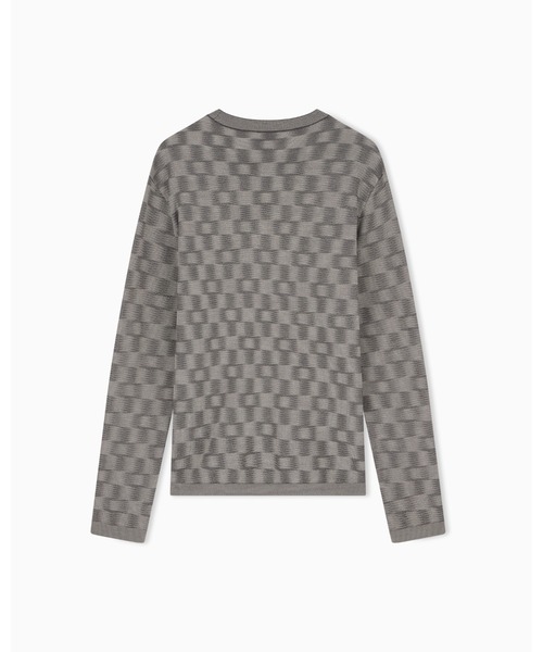 EMPORIO ARMANI（エンポリオアルマーニ）の「【エンポリオ アルマーニ】バージンウール パターンニット CAPSULE SIGNATURE（ニット/セーター・メンズ・ネイビー系/グリーン・X-LARGE/X-SMALL/LARGE/MEDIUM/SMALL）」の10枚目の写真