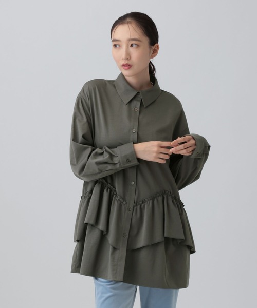 LEPSIM(レプシィム)の「ペプラムシャツチュニック 1069713(シャツ/ブラウス・レディース・グレイッシュベージュ・FREE)」の19枚目の写真