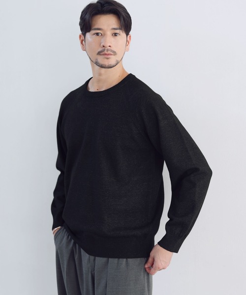 SPU(スプ)の「【ウォッシャブル・抗ピリング】大人のスウェットライククルーネックニット(ニット/セーター・メンズ・ブラウン/ブラック/ネイビー/グレー・S/XL/L/M)」の8枚目の写真