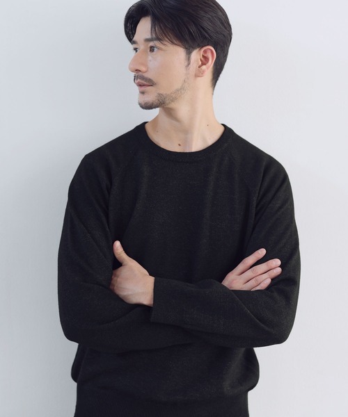 SPU(スプ)の「【ウォッシャブル・抗ピリング】大人のスウェットライククルーネックニット(ニット/セーター・メンズ・ブラウン/ブラック/ネイビー/グレー・S/XL/L/M)」の9枚目の写真