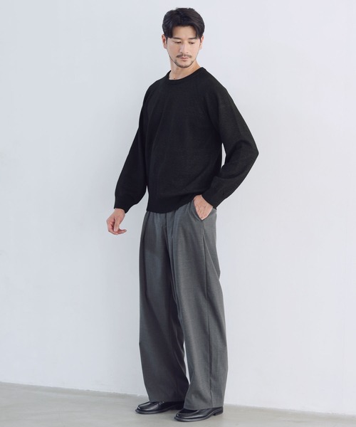 SPU(スプ)の「【ウォッシャブル・抗ピリング】大人のスウェットライククルーネックニット(ニット/セーター・メンズ・ブラウン/ブラック/ネイビー/グレー・S/XL/L/M)」の13枚目の写真