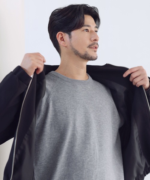 SPU(スプ)の「【ウォッシャブル・抗ピリング】大人のスウェットライククルーネックニット(ニット/セーター・メンズ・ブラウン/ブラック/ネイビー/グレー・S/XL/L/M)」の18枚目の写真