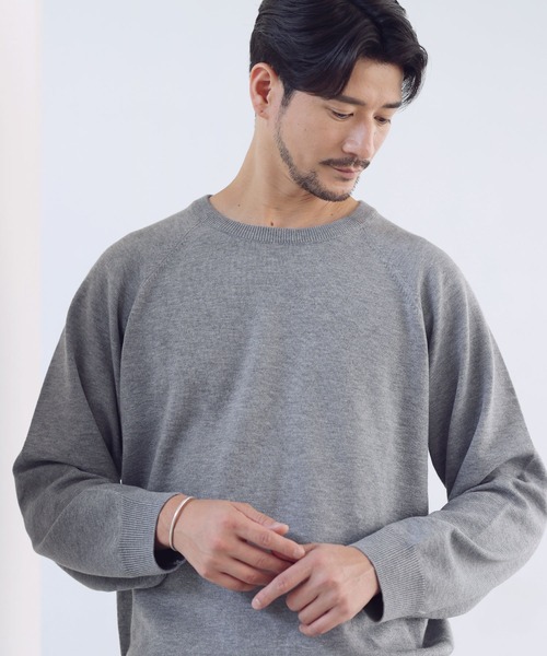 SPU(スプ)の「【ウォッシャブル・抗ピリング】大人のスウェットライククルーネックニット(ニット/セーター・メンズ・ブラウン/ブラック/ネイビー/グレー・S/XL/L/M)」の15枚目の写真