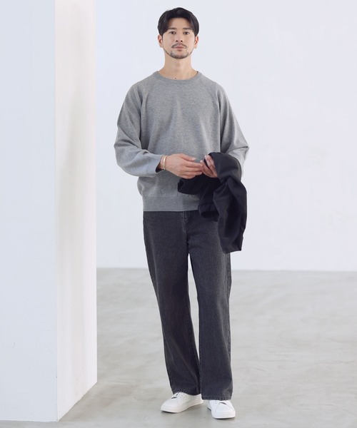 SPU(スプ)の「【ウォッシャブル・抗ピリング】大人のスウェットライククルーネックニット(ニット/セーター・メンズ・ブラウン/ブラック/ネイビー/グレー・S/XL/L/M)」の21枚目の写真