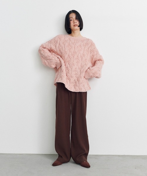 Shelly island(シェリーアイランド)の「ゆったりハニカムニット(ニット/セーター・レディース・ピンク/ブルー/ベージュ/ホワイト・FREE)」の10枚目の写真