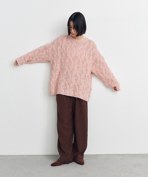 Shelly island(シェリーアイランド)の「ゆったりハニカムニット(ニット/セーター・レディース・ピンク/ブルー/ベージュ/ホワイト・FREE)」の11枚目の写真