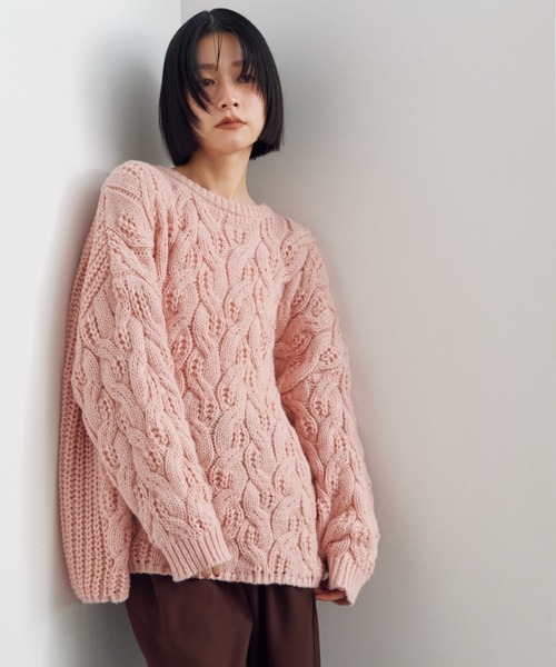 Shelly island(シェリーアイランド)の「ゆったりハニカムニット(ニット/セーター・レディース・ピンク/ブルー/ベージュ/ホワイト・FREE)」の13枚目の写真