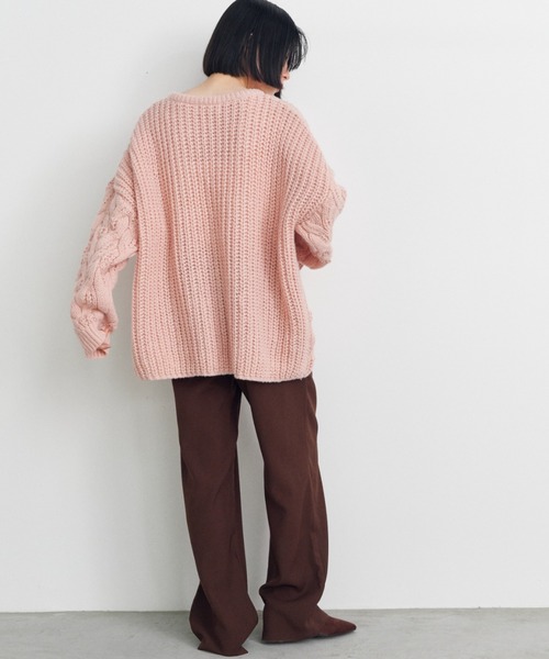 Shelly island(シェリーアイランド)の「ゆったりハニカムニット(ニット/セーター・レディース・ピンク/ブルー/ベージュ/ホワイト・FREE)」の17枚目の写真