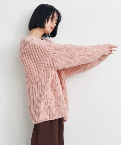 Shelly island(シェリーアイランド)の「ゆったりハニカムニット(ニット/セーター・レディース・ピンク/ブルー/ベージュ/ホワイト・FREE)」の19枚目の写真