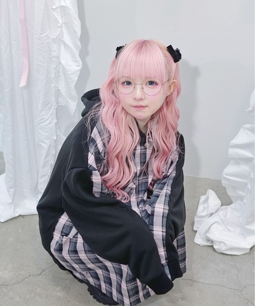 Ank Rouge(アンクルージュ)の「Bemqinドッキングシャツパーカー(シャツ/ブラウス・レディース・ピンク/ブラック・M)」の17枚目の写真