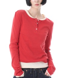 【FRUIT OF THE LOOM】 2カラーパック ヘンリーネック L/S Tee / /2枚組 (JUGLANS別注)