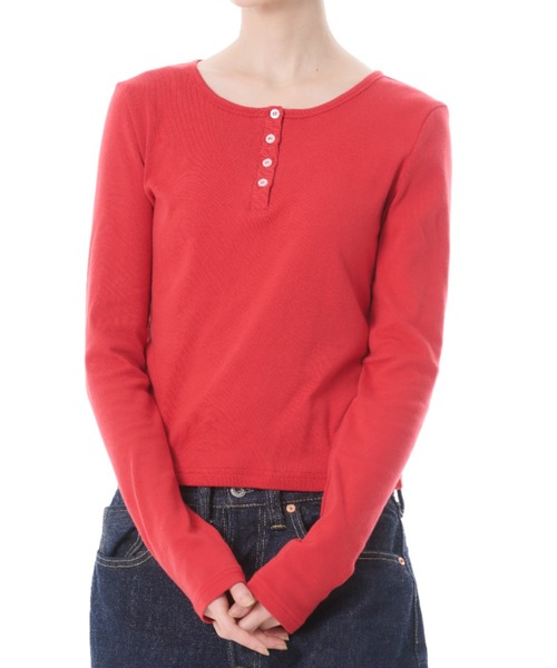 FRUIT OF THE LOOM(フルーツオブザルーム)の「【FRUIT OF THE LOOM】 2カラーパック ヘンリーネック L/S Tee / /2枚組 (JUGLANS別注)(Tシャツ/カットソー・レディース・パープル/ブラウン/レッド・S/M/L)」の7枚目の写真