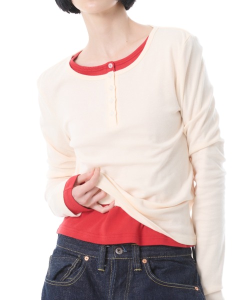 FRUIT OF THE LOOM(フルーツオブザルーム)の「【FRUIT OF THE LOOM】 2カラーパック ヘンリーネック L/S Tee / /2枚組 (JUGLANS別注)(Tシャツ/カットソー・レディース・パープル/ブラウン/レッド・S/M/L)」の13枚目の写真