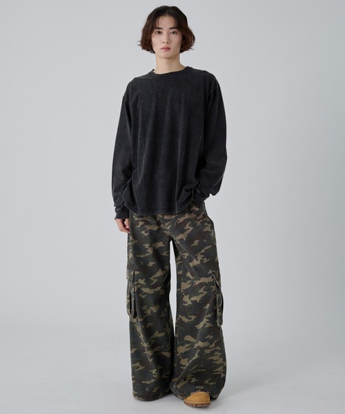 WEGO(ウィゴー)の「WEGO/【26年秋冬新作】クルーネックコットンT(LS)(Tシャツ/カットソー・メンズ・ブラック系その他/ブラック/ホワイト・SMALL/MEDIUM/LARGE)」の6枚目の写真
