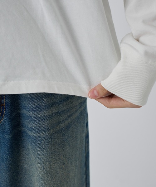 WEGO(ウィゴー)の「WEGO/【26年秋冬新作】クルーネックコットンT(LS)(Tシャツ/カットソー・メンズ・ブラック系その他/ブラック/ホワイト・SMALL/MEDIUM/LARGE)」の10枚目の写真