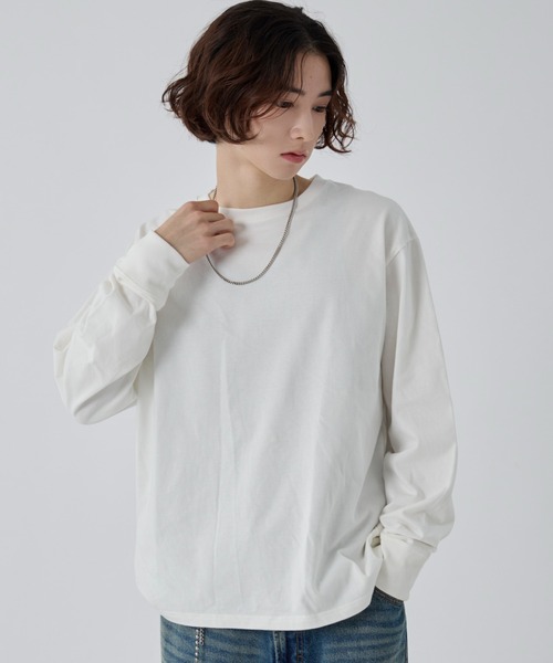 WEGO(ウィゴー)の「WEGO/【26年秋冬新作】クルーネックコットンT(LS)(Tシャツ/カットソー・メンズ・ブラック系その他/ブラック/ホワイト・SMALL/MEDIUM/LARGE)」の11枚目の写真