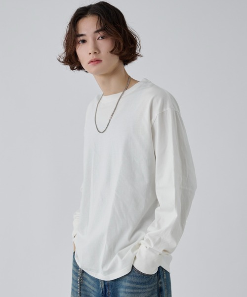 WEGO(ウィゴー)の「WEGO/【26年秋冬新作】クルーネックコットンT(LS)(Tシャツ/カットソー・メンズ・ブラック系その他/ブラック/ホワイト・SMALL/MEDIUM/LARGE)」の13枚目の写真