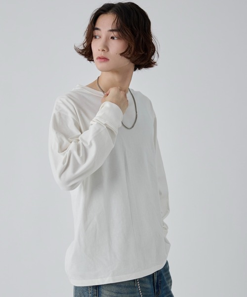 WEGO(ウィゴー)の「WEGO/【26年秋冬新作】クルーネックコットンT(LS)(Tシャツ/カットソー・メンズ・ブラック系その他/ブラック/ホワイト・SMALL/MEDIUM/LARGE)」の14枚目の写真