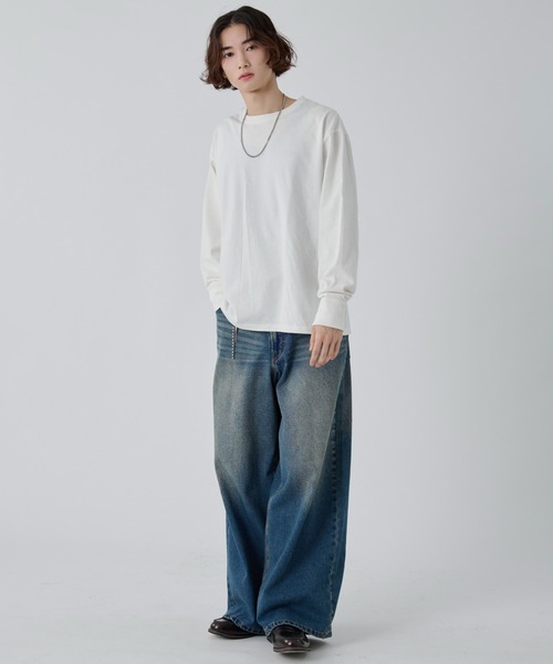 WEGO(ウィゴー)の「WEGO/【26年秋冬新作】クルーネックコットンT(LS)(Tシャツ/カットソー・メンズ・ブラック系その他/ブラック/ホワイト・SMALL/MEDIUM/LARGE)」の15枚目の写真