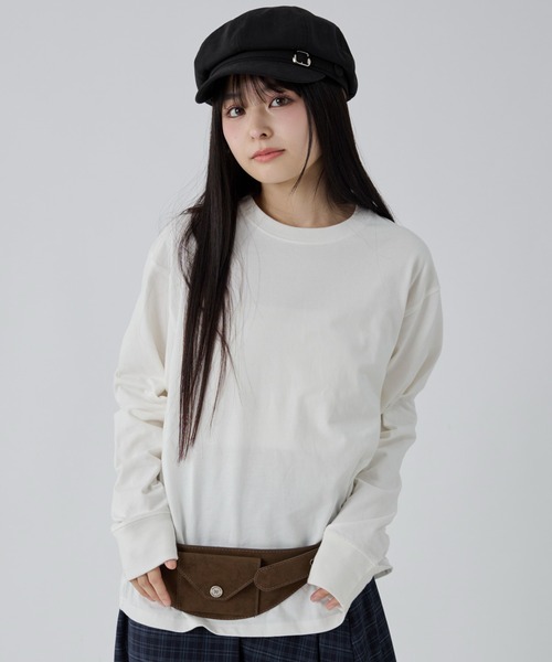 WEGO(ウィゴー)の「WEGO/【26年秋冬新作】クルーネックコットンT(LS)(Tシャツ/カットソー・メンズ・ブラック系その他/ブラック/ホワイト・SMALL/MEDIUM/LARGE)」の18枚目の写真