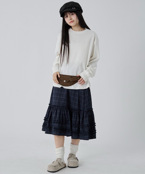 WEGO(ウィゴー)の「WEGO/【26年秋冬新作】クルーネックコットンT(LS)(Tシャツ/カットソー・メンズ・ブラック系その他/ブラック/ホワイト・SMALL/MEDIUM/LARGE)」の19枚目の写真