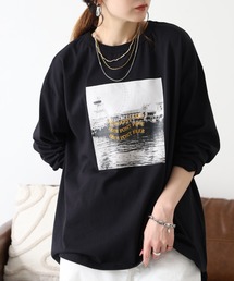 Arinomama 200g 20s空紡糸天竺 グラフィックフォト＆刺繍 ロンT