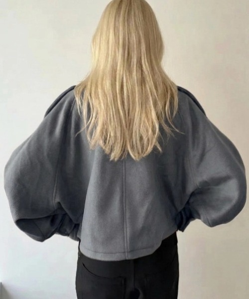 yuue' ( wear )(ユーイ)の「ウールライクショートブルゾン(その他アウター・レディース・ブラック/グレー・FREE)」の6枚目の写真