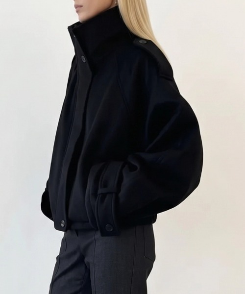 yuue' ( wear )(ユーイ)の「ウールライクショートブルゾン(その他アウター・レディース・ブラック/グレー・FREE)」の11枚目の写真