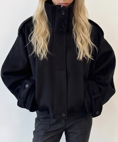 yuue' ( wear )(ユーイ)の「ウールライクショートブルゾン(その他アウター・レディース・ブラック/グレー・FREE)」の10枚目の写真