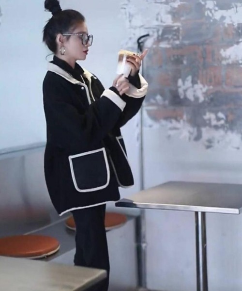 FAVORITO(ファヴォリート)の「フリースジャケット(その他アウター・レディース・ブラック/ブラウン・F)」の14枚目の写真
