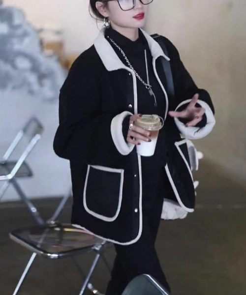 FAVORITO(ファヴォリート)の「フリースジャケット(その他アウター・レディース・ブラック/ブラウン・F)」の19枚目の写真