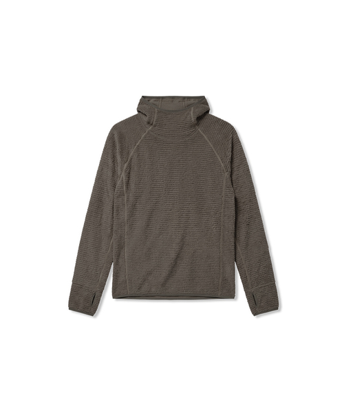 MUSINSA STANDARD（ムシンサスタンダード）の「[シティレジャー] メッシュフリースフード付き長袖Tシャツ (7色)（Tシャツ/カットソー・メンズ・ライトグレー/ブラウン/ブラック/アッシュグレー/ホワイト/ライム/カーキ・X-LARGE/2XL/LARGE/MEDIUM/SMALL）」の5枚目の写真