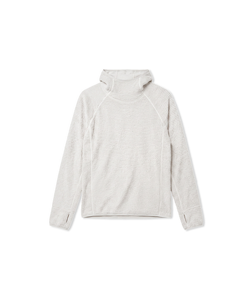 MUSINSA STANDARD（ムシンサスタンダード）の「[シティレジャー] メッシュフリースフード付き長袖Tシャツ (7色)（Tシャツ/カットソー・メンズ・ライトグレー/ブラウン/ブラック/アッシュグレー/ホワイト/ライム/カーキ・X-LARGE/2XL/LARGE/MEDIUM/SMALL）」の2枚目の写真