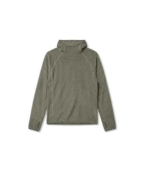 MUSINSA STANDARD（ムシンサスタンダード）の「[シティレジャー] メッシュフリースフード付き長袖Tシャツ (7色)（Tシャツ/カットソー・メンズ・ライトグレー/ブラウン/ブラック/アッシュグレー/ホワイト/ライム/カーキ・X-LARGE/2XL/LARGE/MEDIUM/SMALL）」の6枚目の写真