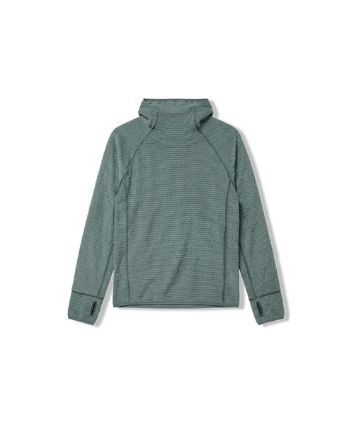 MUSINSA STANDARD（ムシンサスタンダード）の「[シティレジャー] メッシュフリースフード付き長袖Tシャツ (7色)（Tシャツ/カットソー・メンズ・ライトグレー/ブラウン/ブラック/アッシュグレー/ホワイト/ライム/カーキ・X-LARGE/2XL/LARGE/MEDIUM/SMALL）」の3枚目の写真
