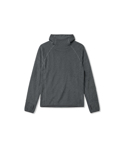 MUSINSA STANDARD（ムシンサスタンダード）の「[シティレジャー] メッシュフリースフード付き長袖Tシャツ (7色)（Tシャツ/カットソー・メンズ・ライトグレー/ブラウン/ブラック/アッシュグレー/ホワイト/ライム/カーキ・X-LARGE/2XL/LARGE/MEDIUM/SMALL）」の4枚目の写真
