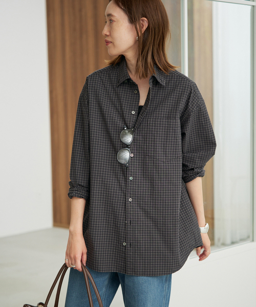 SLOBE IENA(スローブイエナ)の「《追加》グラフチェックオーバーシャツ(シャツ/ブラウス・レディース・ブラック/ブルー・FREE)」の22枚目の写真
