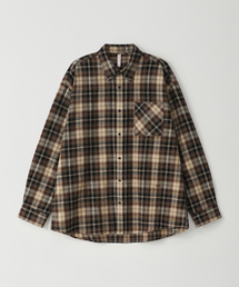 オーバーサイズフランネルチェックシャツ CHESTNUT